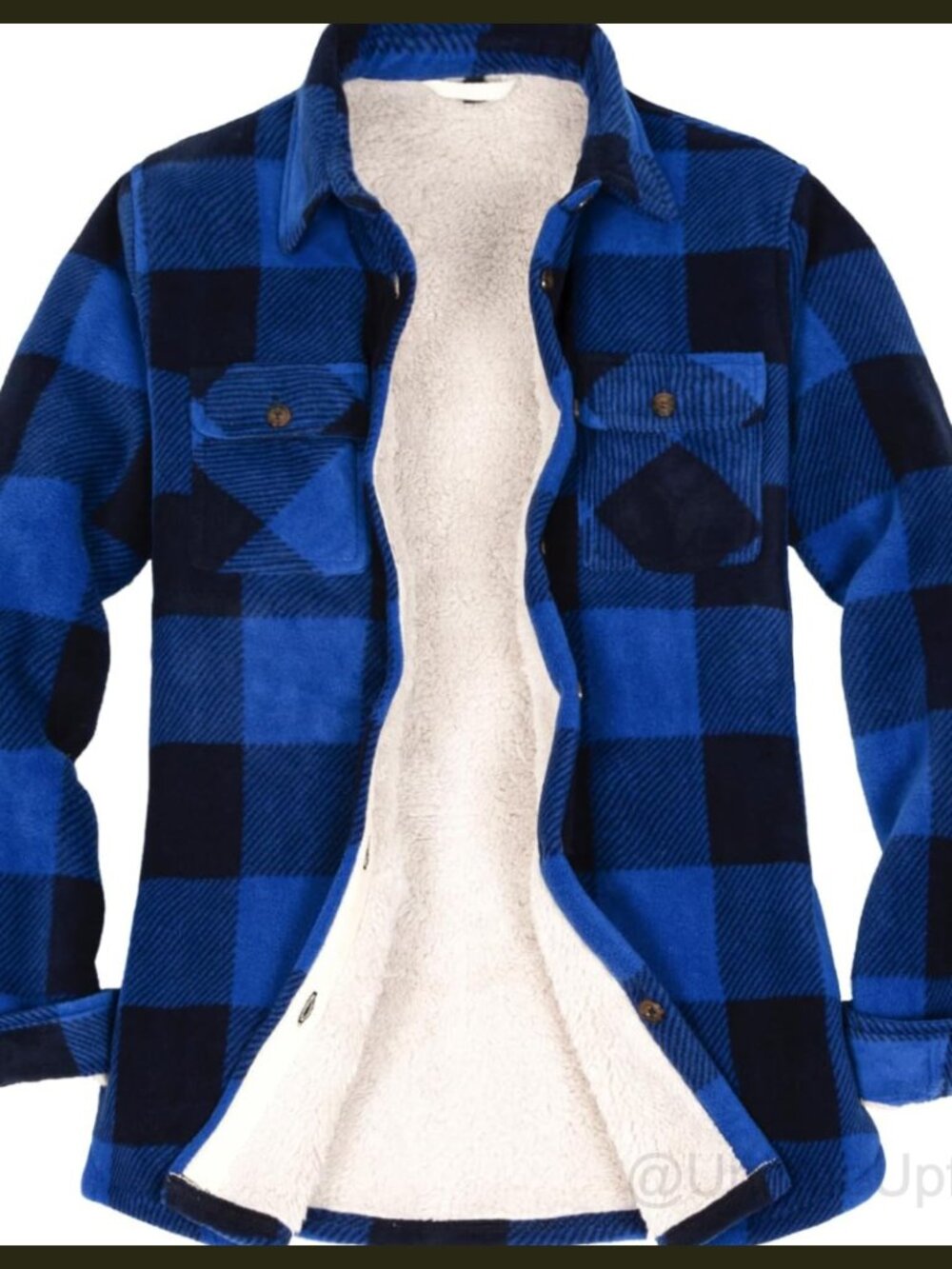 Sherpa Lined Button Up Plaid Shacket with Pockets